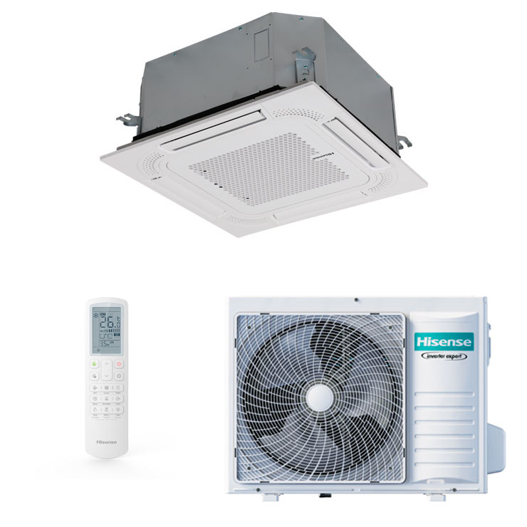 Climatiseur cassettes Hisense Super Inverter 18000 BTU [AUW52U4RJ8 + ACT52UR4RCC8]