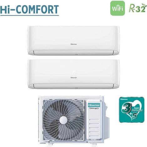 Climatiseur réversible Hisense HI-COMFORT 9+12 – 9000/12000 BTU – Wi-Fi intégré – Efficacité A++ – Dégivrage intelligent