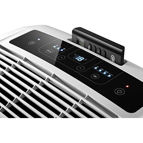 Delonghi – Climatiseur portable 2400W – Silencieux jusqu'à 80 m³ – 3 vitesses – Déshumidification 43 l/24h – Gaz naturel R290
