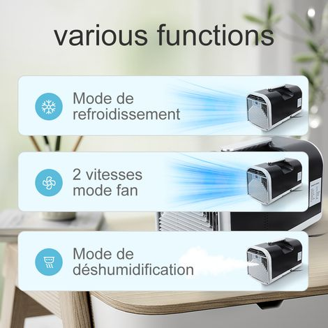 Gistuch – Climatiseur mobile silencieux 4500 BTU – Double onduleur 400W – Économie d'énergie – Télécommande – Refroidissement rapide pour espaces confinés - 4500BTU
