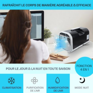 Gistuch – Climatiseur mobile silencieux 4500 BTU – Double onduleur 400W – Économie d'énergie – Télécommande – Refroidissement rapide pour espaces confinés - 4500BTU – Image 2