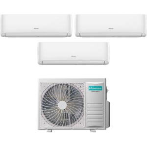 Hisense – Climatiseur réversible 9000+9000+12000 BTU – Wi-Fi intégré – SEER 7.3 – SCOP 4.05 – A++/A+ – Compresseur birotor DC Inverter – Image 1