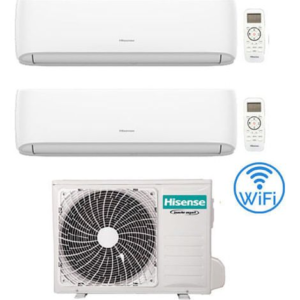 Hisense – Climatiseur réversible double split Inverter 7000 BTU – Wi-Fi – Classe A++ – Autonettoyage – Commande vocale Alexa/Google – Image 1