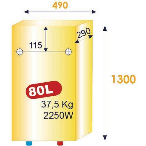 ATLANTIC - Chauffe-eau électrique Linéo connecté vertical mural multiposition blanc 80L