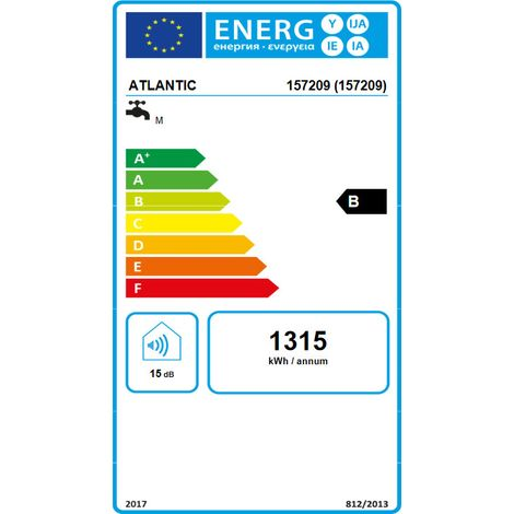 ATLANTIC - Chauffe-eau électrique Linéo connecté vertical mural multiposition blanc 80L