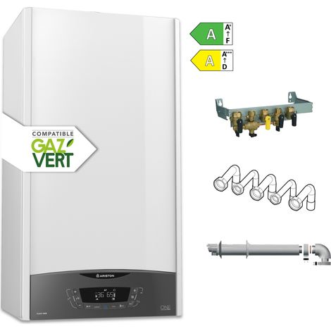 Ariston CLAS ONE 25 kW, Chaudière à Condensation Complète (Barrettes, Douilles, Ventouse), Classe Energétique A, Compacte,