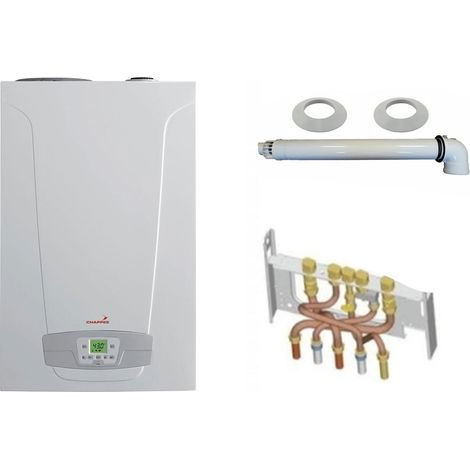 Chaudière Gaz Condensation Initia + Duo Chappée 25 kW Complète (Ventouse + Douilles + Dosseret)