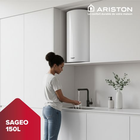 Chauffe-eau Electrique 150L Vertical, Ariston SAGEO 560mm, Steatite Anticalcaire
