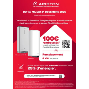 Chauffe-eau Electrique Plat Ariston VELIS DUNE DRY WIFI 80L Connecté, Anticalcaire & Multiposition – Image 3