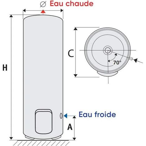 Chauffe-eau électrique Chaufféo blindé vertical sur socle 300L monophasé - ATLANTIC
