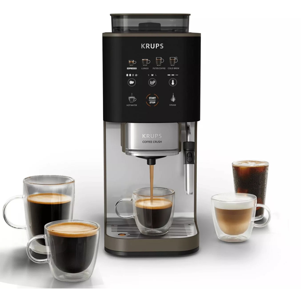 Expresso Broyeur KRUPS Coffee Crush Experience, Machine à café à grains ultra compacte SA403BE0