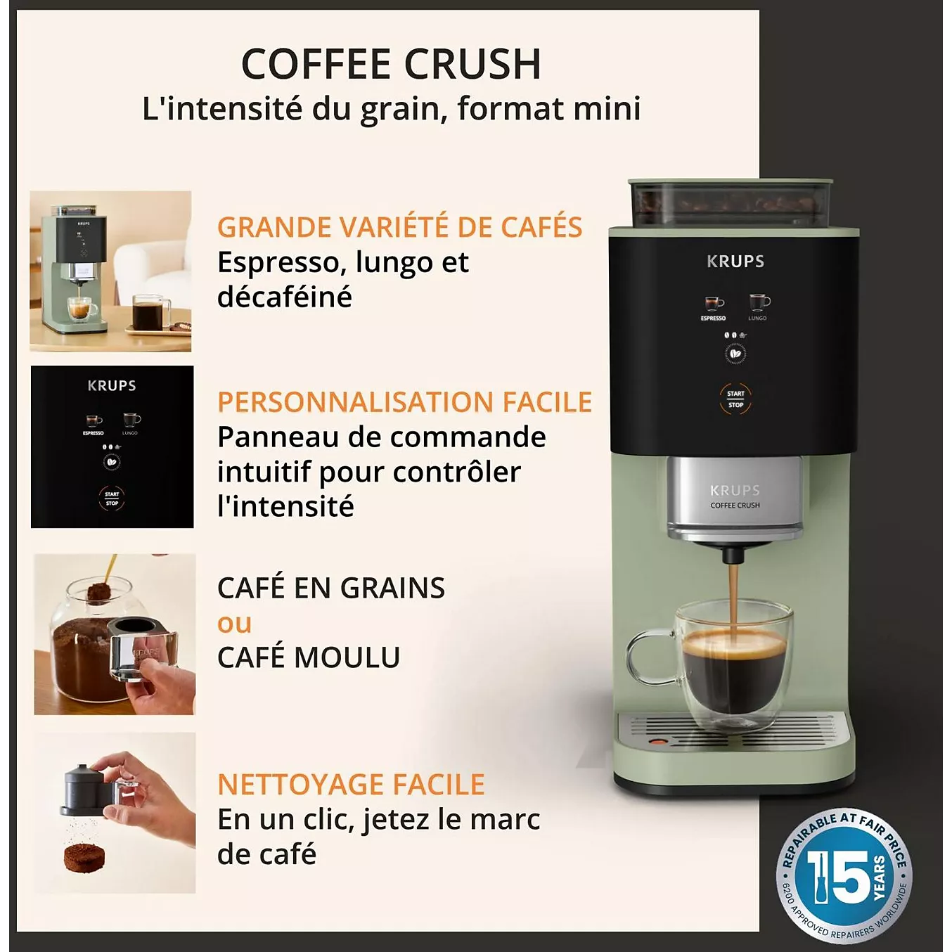 Expresso Broyeur KRUPS Coffee Crush – Image 7
