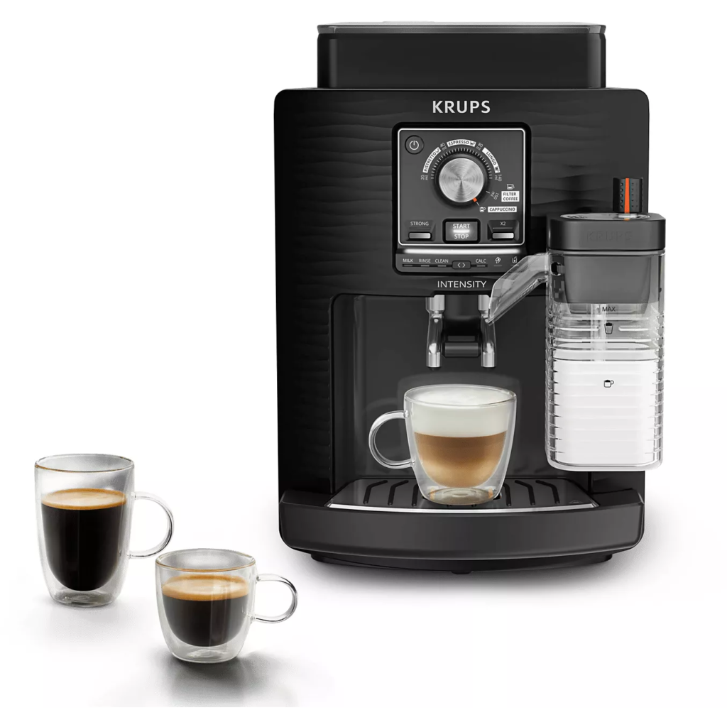 Expresso Broyeur KRUPS Intensity Lait, Machine espresso automatique, 5 boissons EA5028E0
