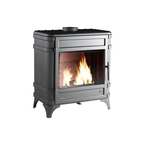 Invicta – Poêle à bois fonte 12 kW – Pour bûches jusqu’à 60 cm – Évacuation des fumées 150 mm – Rendement 76% – Finition anthracite