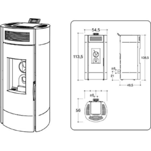 Invicta – Poêle à granulés étanche Lodi 8 Wi-Fi – 8 kW pour 30 à 100 m² – Rendement 89,5-94,4% – Flamme verte 7 étoiles – Installation conforme RT2012 – Image 2