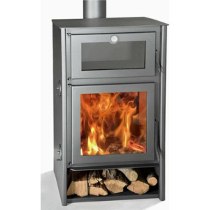 Juan Panadero – Poêle à bois 11 kW avec four – Rendement 85 % – Triple combustion – Sortie de fumée 150 mm – Volume de chauffage 320 m3 – Image 1