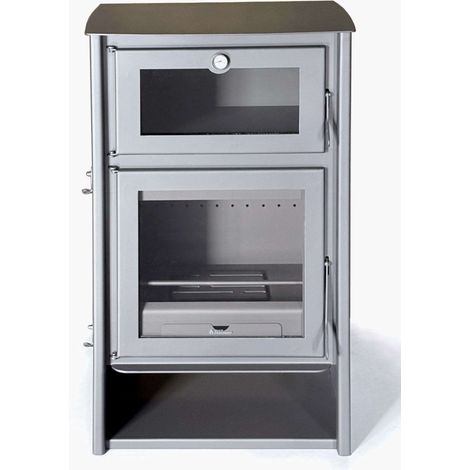 Juan Panadero – Poêle à bois 11 kW avec four – Rendement 85 % – Triple combustion – Sortie de fumée 150 mm – Volume de chauffage 320 m3
