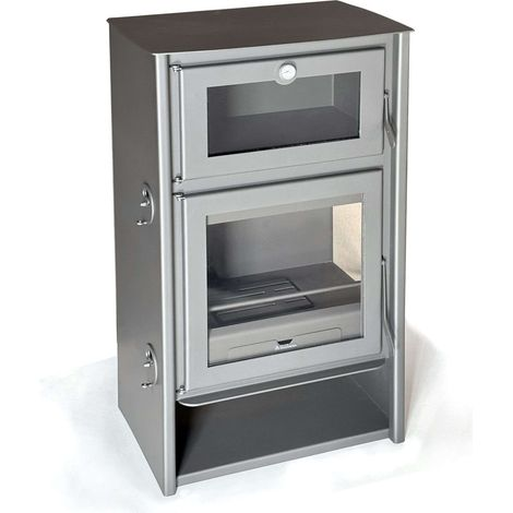 Juan Panadero – Poêle à bois 11 kW avec four – Rendement 85 % – Triple combustion – Sortie de fumée 150 mm – Volume de chauffage 320 m3