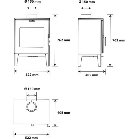 Poêle à Bois Dita 7,6 kW Bûche 40 cm Sannover