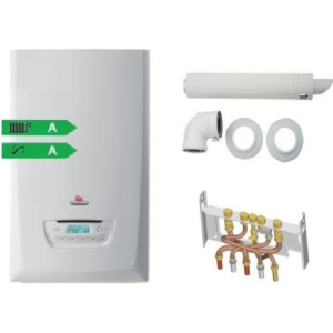 Saunier Duval – Chaudière gaz à condensation murale ThemaPlus Condens F25 – Ventouse et dosseret inclus – Débit 17L/min – Rendement 109,2% – Image 1