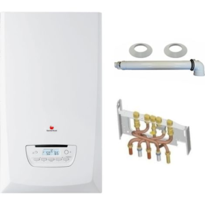 Saunier Duval – Chaudière gaz à condensation murale ThemaPlus Condens F25 – Ventouse et dosseret inclus – Débit 17L/min – Rendement 109,2% – Image 2
